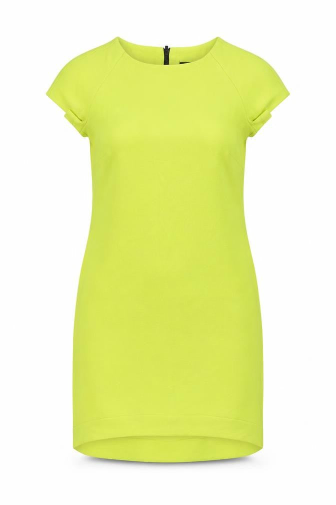 Topshop Womens Green Polyester Bodycon Size 8 Round Neck Zip