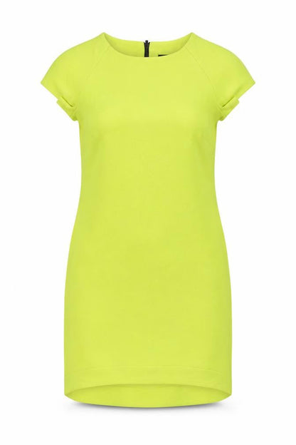Topshop Womens Green Polyester Bodycon Size 8 Round Neck Zip