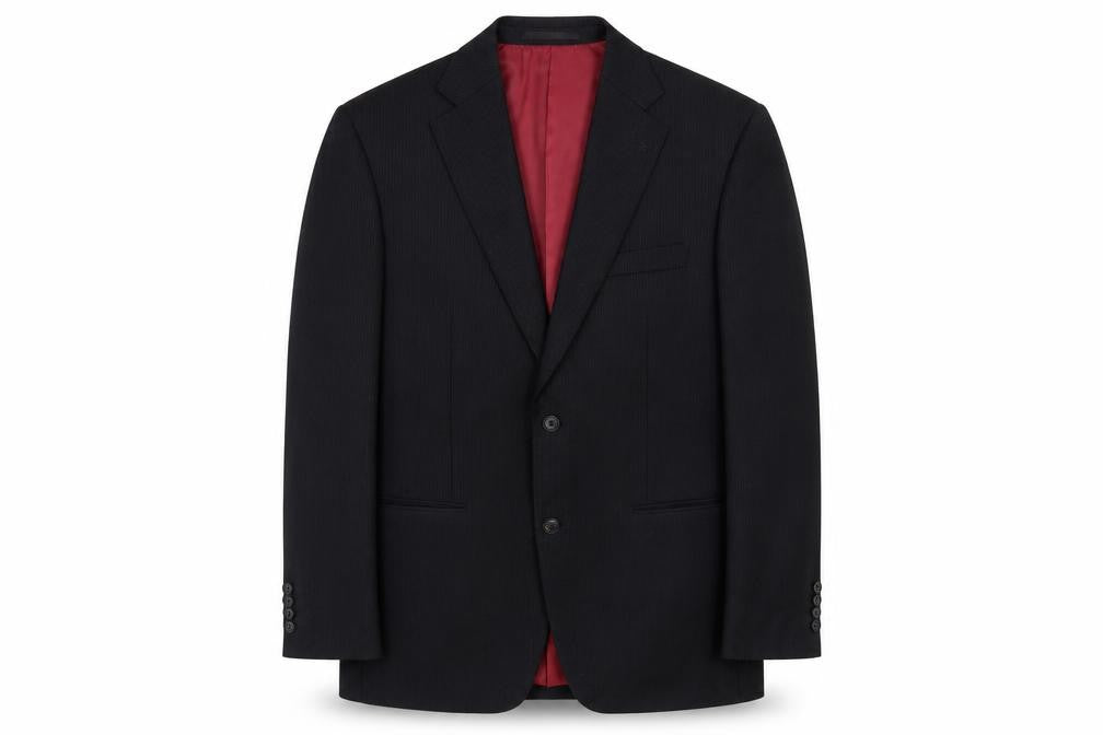 Daniel Grahame Mens Black Striped Polyester Jacket Blazer Size 42