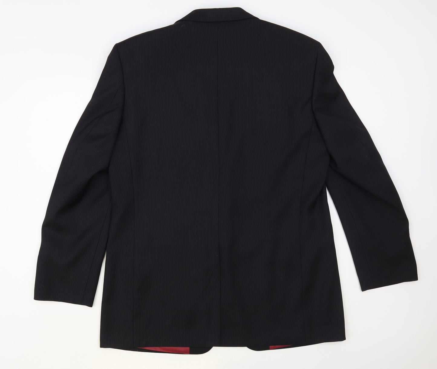 Daniel Grahame Mens Black Striped Polyester Jacket Blazer Size 42