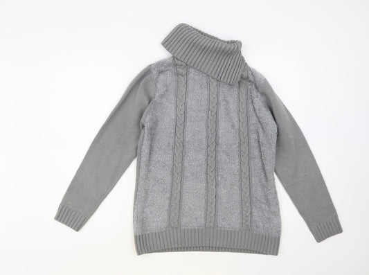 Fay Louise Womens Grey Roll Neck Acrylic Pullover Jumper Size M
