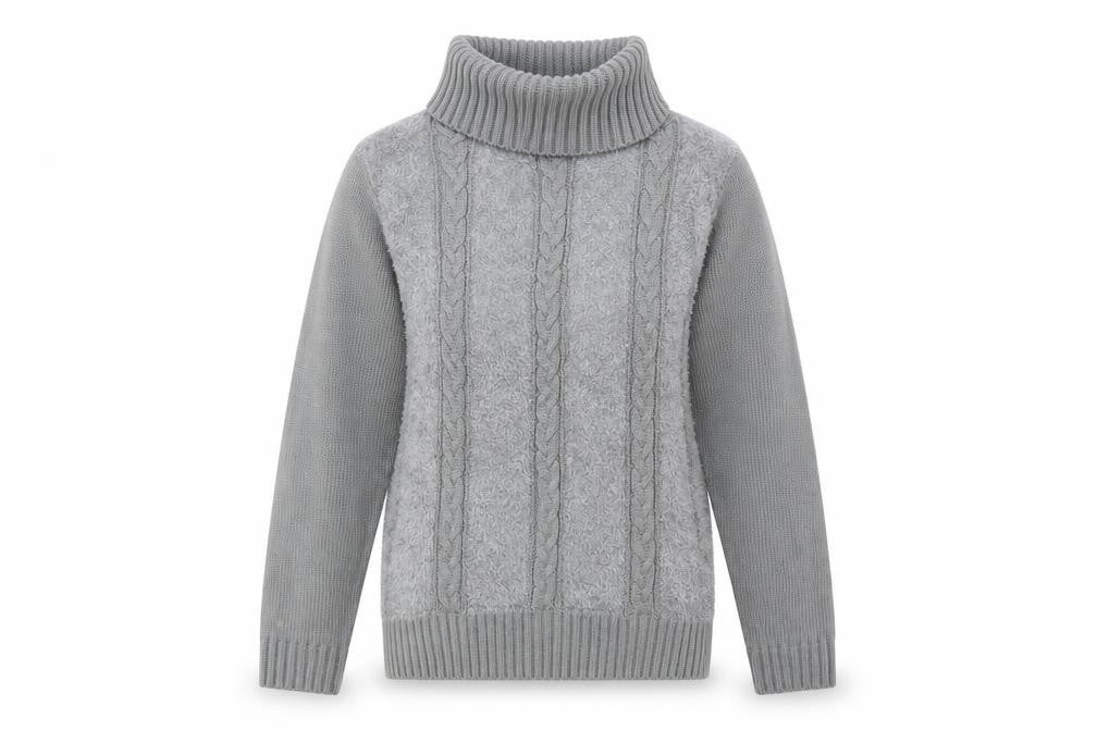 Fay Louise Womens Grey Roll Neck Acrylic Pullover Jumper Size M