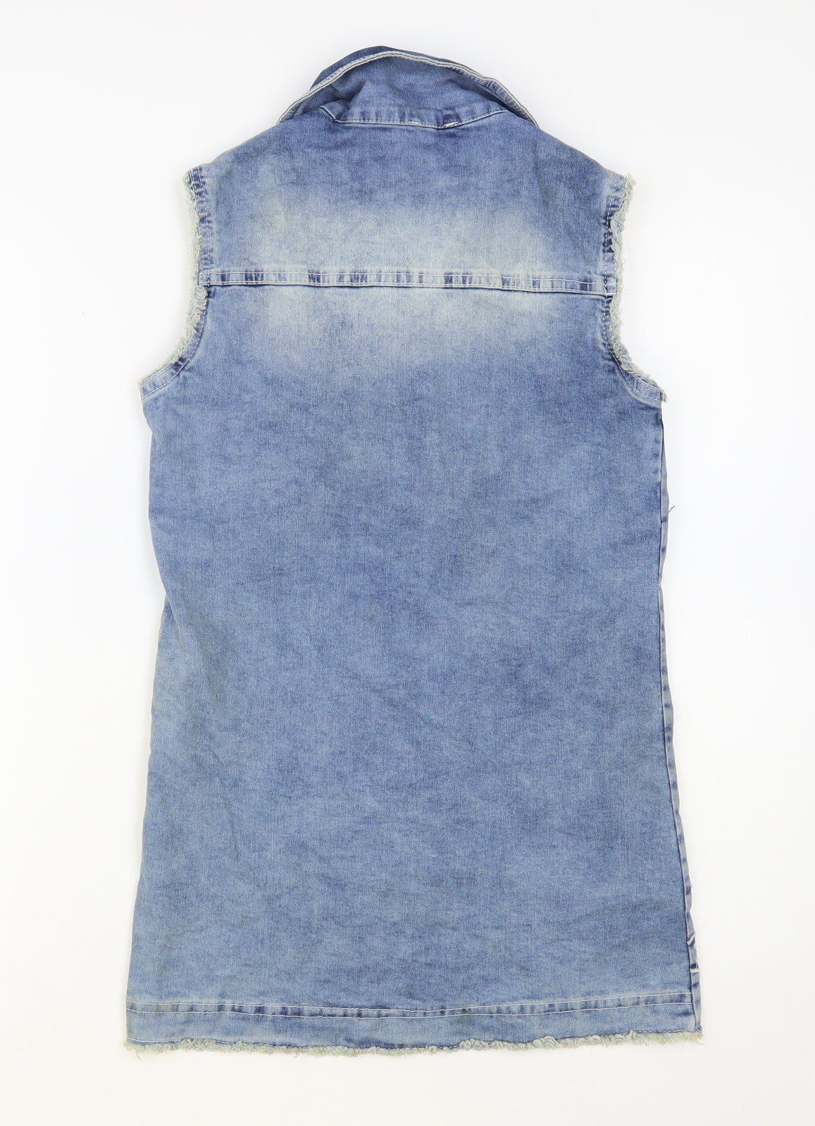 Damas Girls Blue Cotton Basic Button-Up Size 12 Years Collared Button