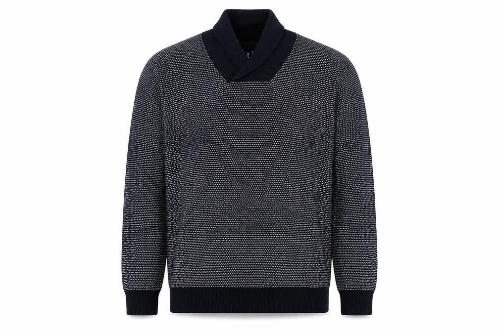 H&M Mens Black Collared Cotton Pullover Jumper Size M