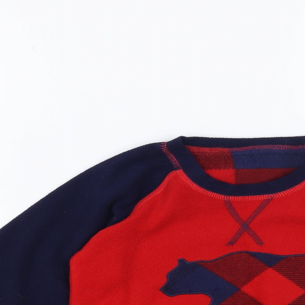 Dunnes Stores Boys Red Colourblock Polyester Pullover Sweatshirt Size 5-6 Years Pullover - Bear