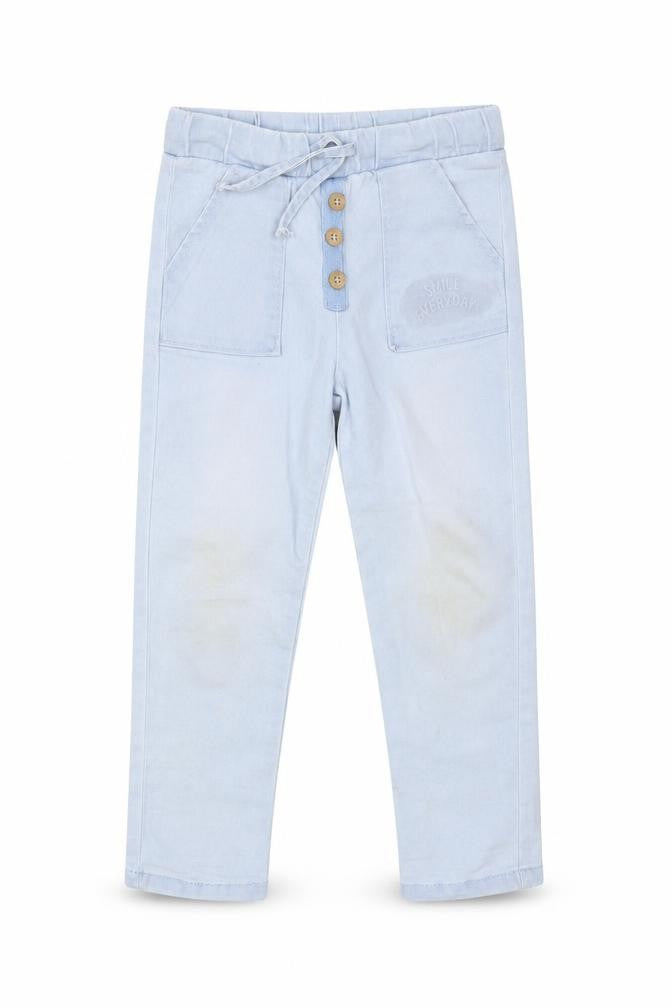 So Cute Girls Blue Cotton Straight Jeans Size 2-3 Years Regular Drawstring - Smile Everyday