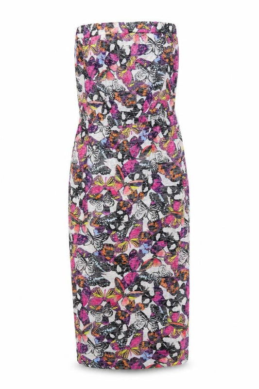 Next Womens Multicoloured Floral Polyester Pencil Dress Size 10 Off the Shoulder Pullover