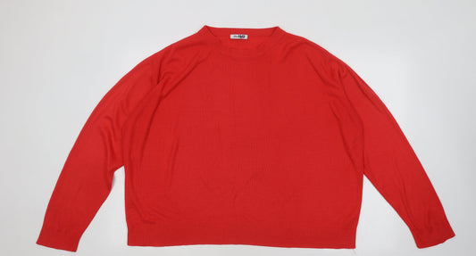 Berkertex Womens Red Round Neck Acrylic Pullover Jumper Size 20