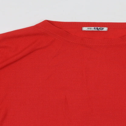 Berkertex Womens Red Round Neck Acrylic Pullover Jumper Size 20