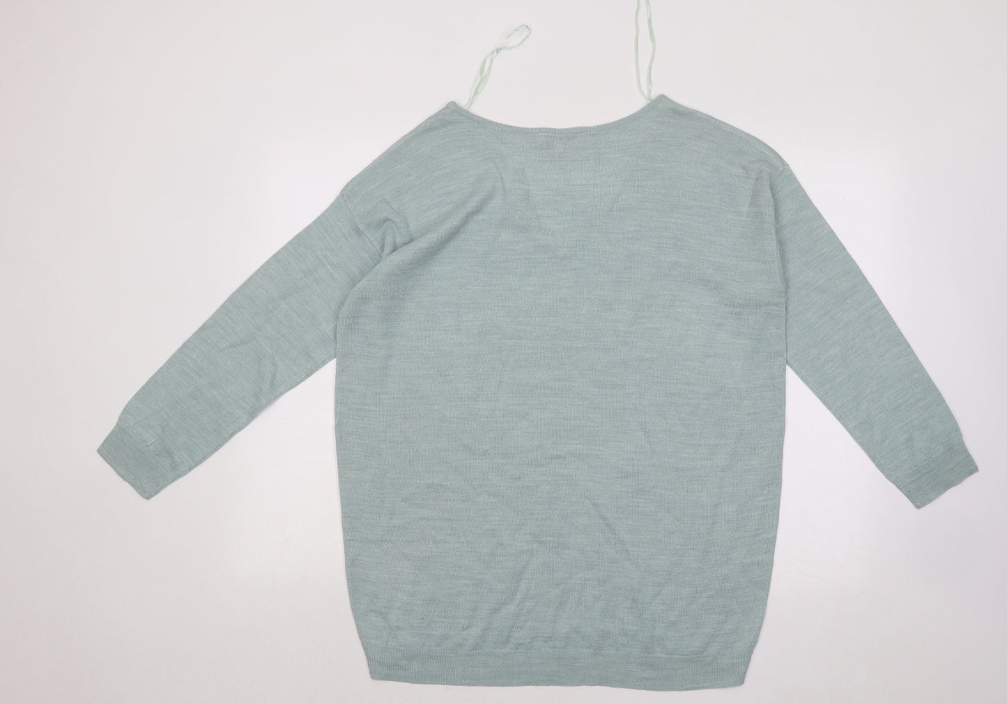 Peacocks Womens Blue V-Neck Acrylic Pullover Jumper Size 12