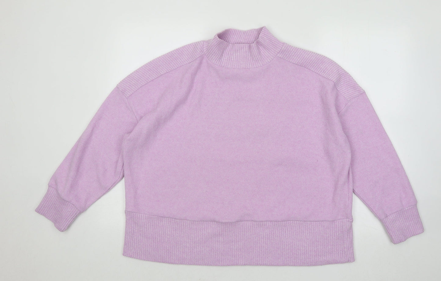 Dunnes Stores Womens Purple Mock Neck Polyester Pullover Jumper Size L