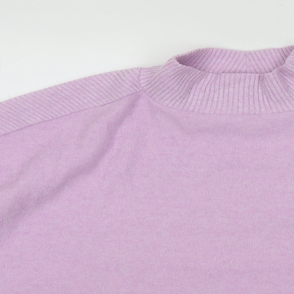 Dunnes Stores Womens Purple Mock Neck Polyester Pullover Jumper Size L