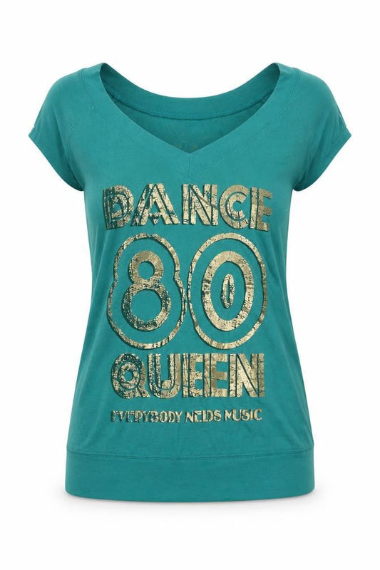 Bershka Womens Green Cotton Basic Tank Size S V-Neck - Dance 80's Queen