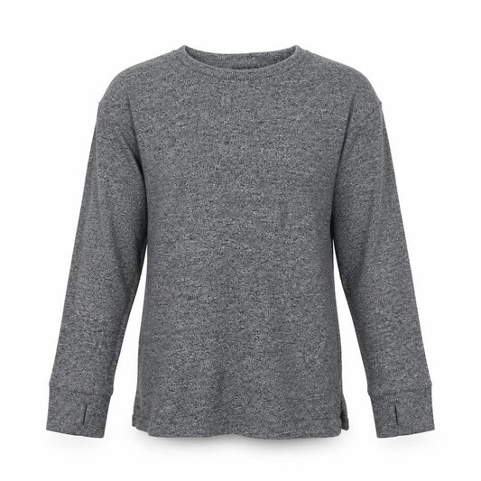 Next Girls Grey Cotton Basic T-Shirt Size 7 Years Round Neck