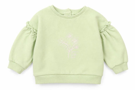 George Girls Green Cotton Pullover Jumper Size 0-3 Months - Flowers Grown With Love