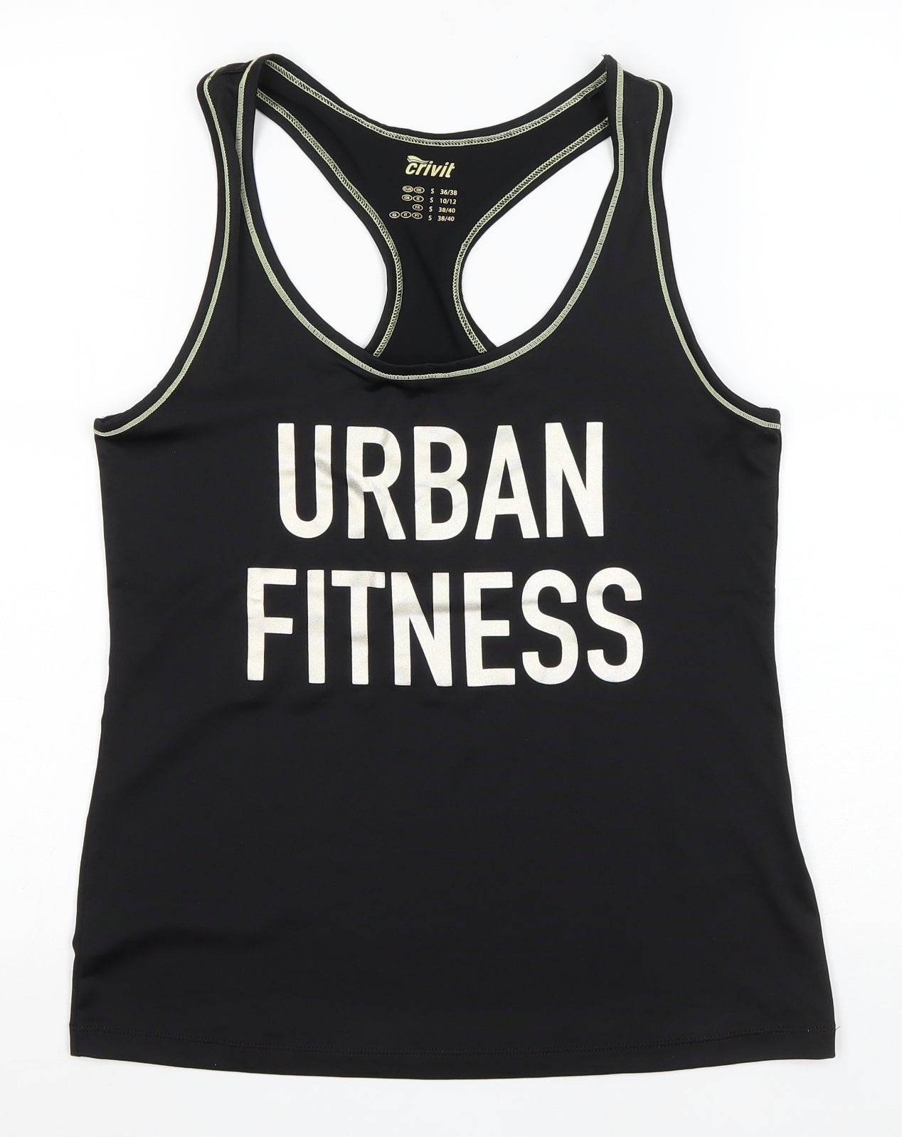 Crivit Womens Black Polyester Basic Tank Size S Scoop Neck - Urban Fitness