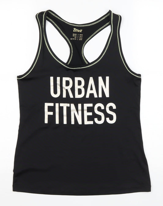 Crivit Womens Black Polyester Basic Tank Size S Scoop Neck - Urban Fitness