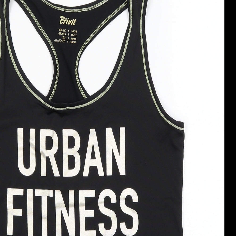 Crivit Womens Black Polyester Basic Tank Size S Scoop Neck - Urban Fitness