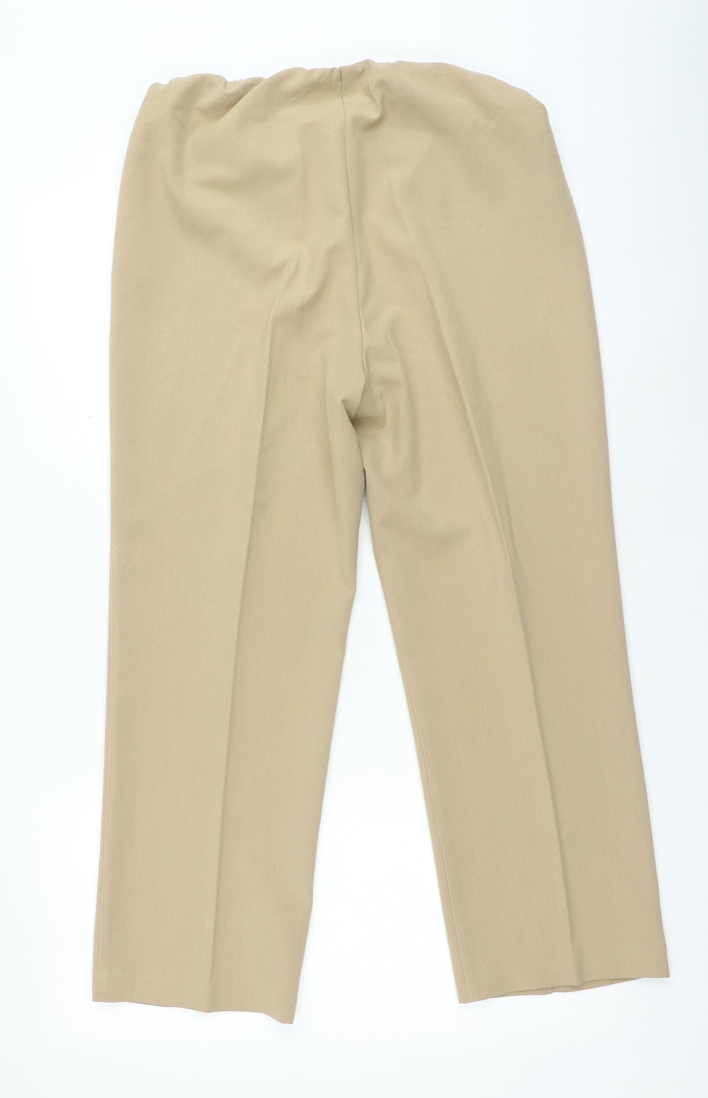 Julipa Womens Brown Polyester Trousers Size 14 L27 in Regular