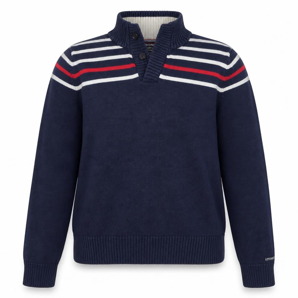 Kensington Womens Blue Striped Cotton Pullover Sweatshirt Size XL Button