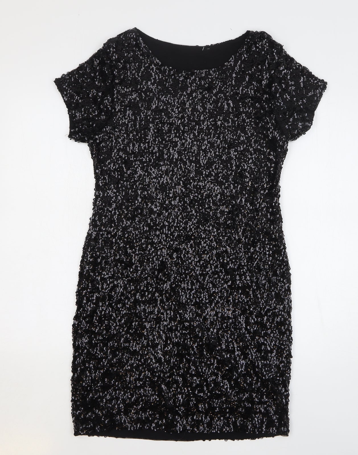 Apricot Womens Black Polyester Shift Size 10 Round Neck Pullover