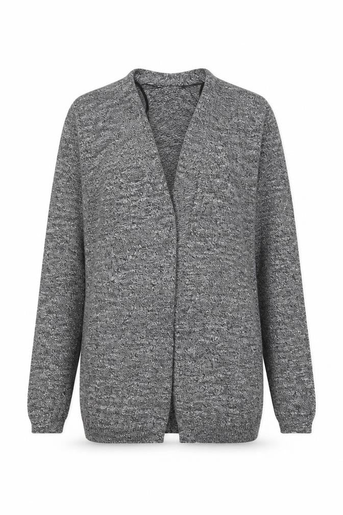 New Look Womens Grey V-Neck Cotton Cardigan Jumper Size 4