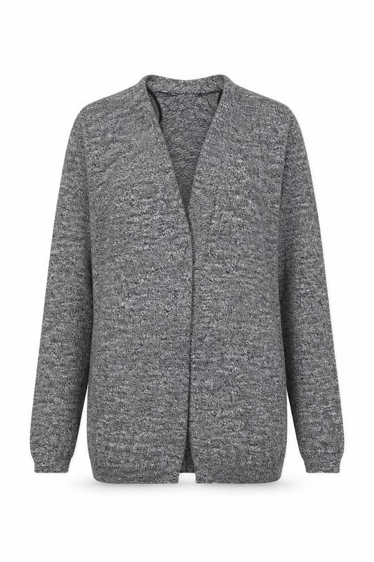 New Look Womens Grey V-Neck Cotton Cardigan Jumper Size 4
