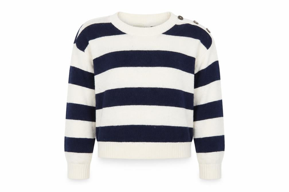 Kylie Girls Multicoloured Round Neck Striped Cotton Pullover Jumper Size 11-12 Years Pullover