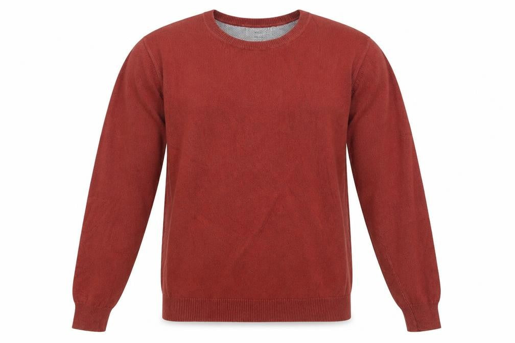 Marks & Spencer Mens Orange Crew Neck Cotton Pullover Jumper Size S