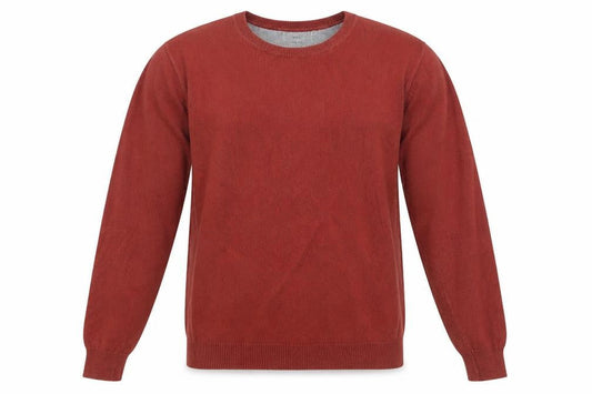 Marks & Spencer Mens Orange Crew Neck Cotton Pullover Jumper Size S