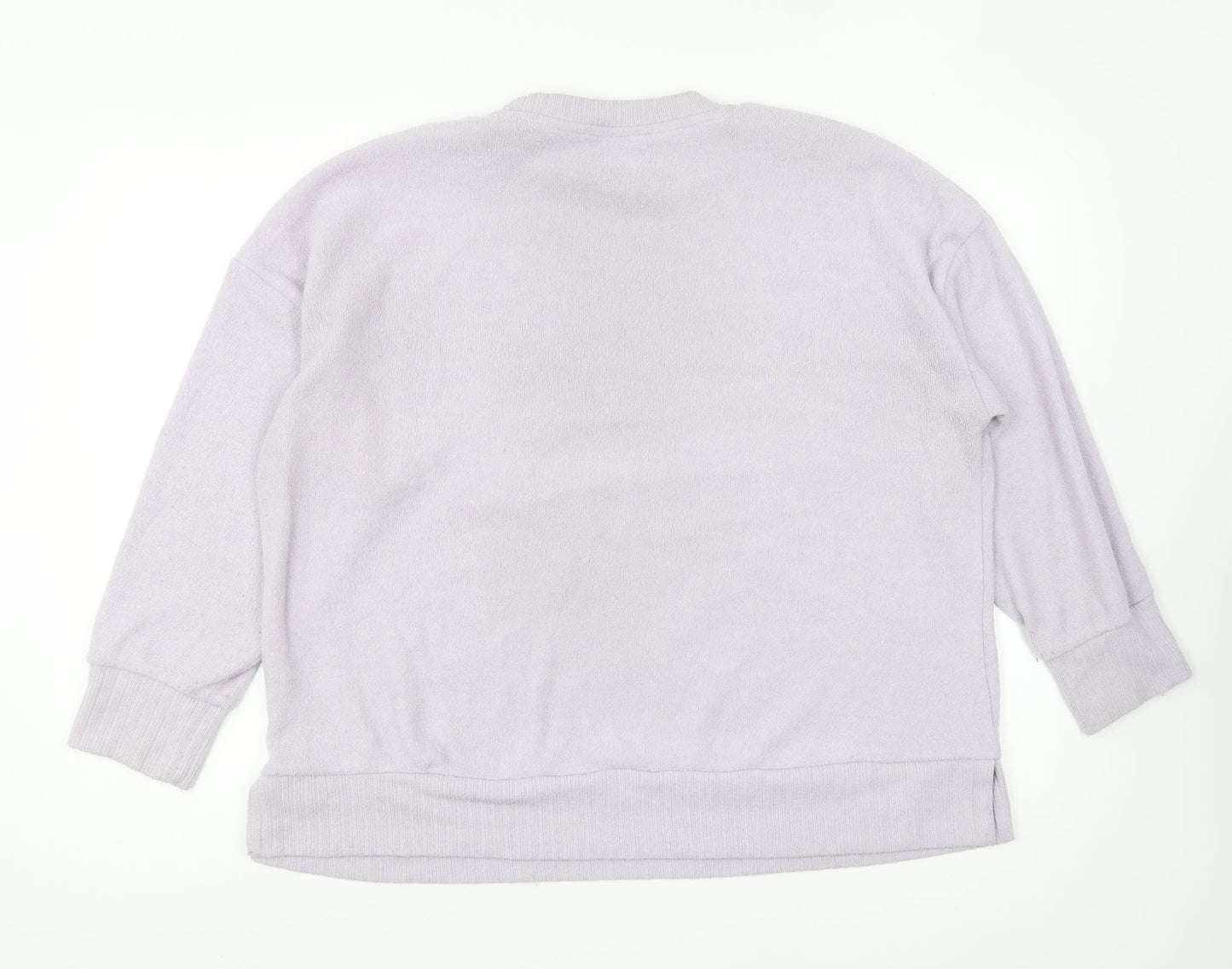 Dunnes Stores Womens Purple Round Neck Polyester Pullover Jumper Size L