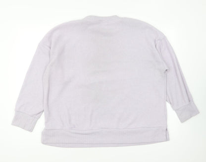 Dunnes Womens Purple Round Neck Polyester Pullover Jumper Size L