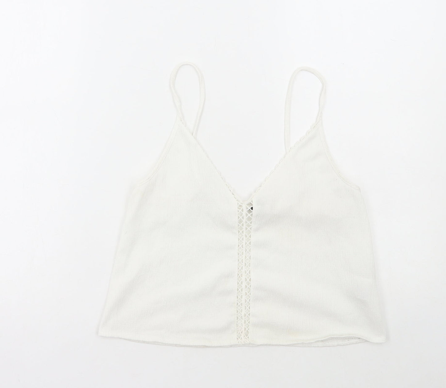 Divided by H&M Womens White Polyester Camisole Tank Size XS Scoop Neck - Lace Detail