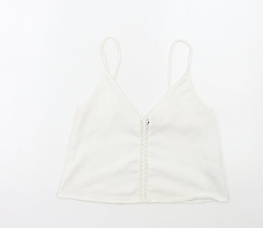 Divided by H&M Womens White Polyester Camisole Tank Size XS Scoop Neck - Lace Detail