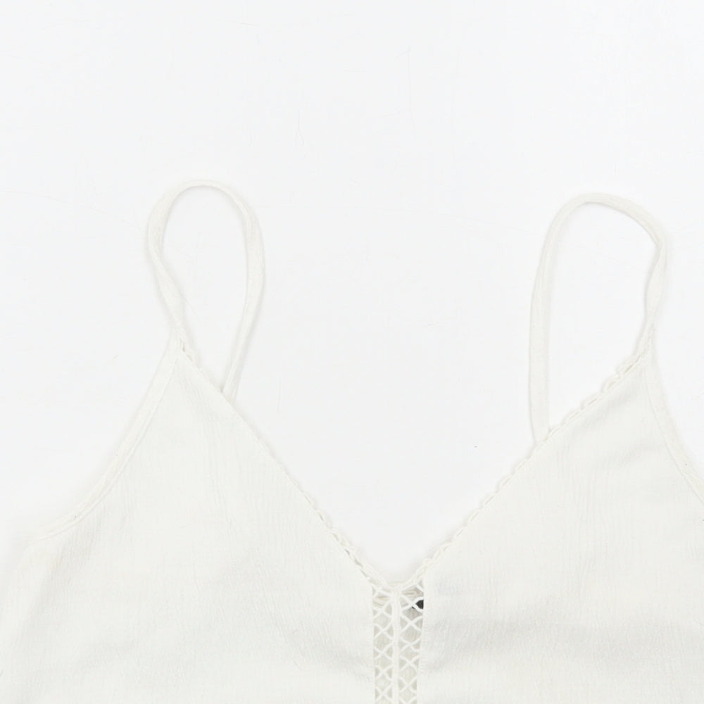 Divided by H&M Womens White Polyester Camisole Tank Size XS Scoop Neck - Lace Detail