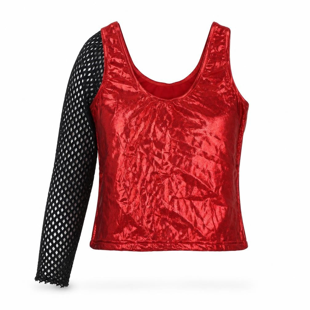 Dance Design Womens Red Polyester Basic Tank Size 4 Scoop Neck - Dance