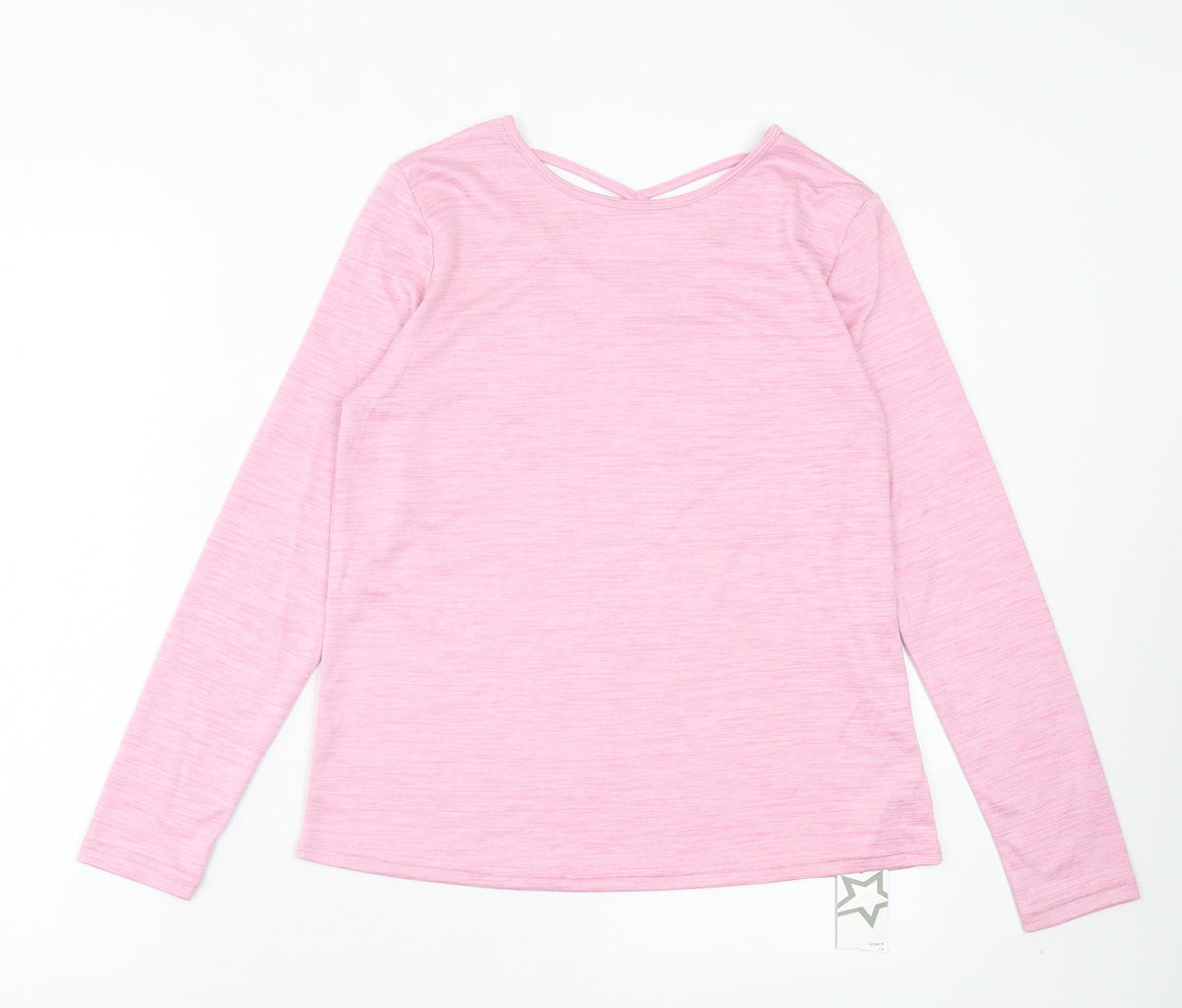 Dunnes Stores Girls Pink Polyester Pullover Casual Size 13 Years Crew Neck Pullover - crossback