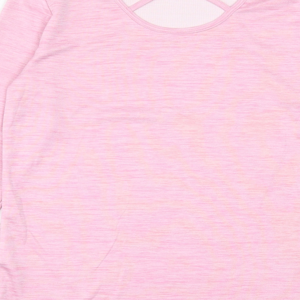 Dunnes Stores Girls Pink Polyester Pullover Casual Size 13 Years Crew Neck Pullover - crossback