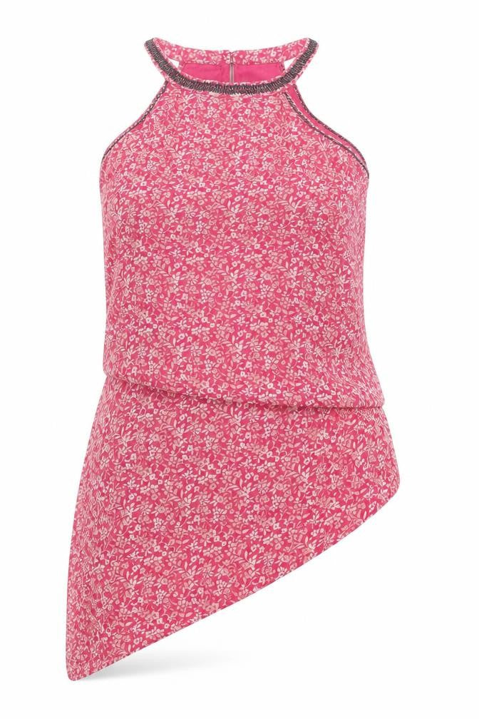 NEXT Womens Pink Floral Polyester Basic Tank Size 10 Halter
