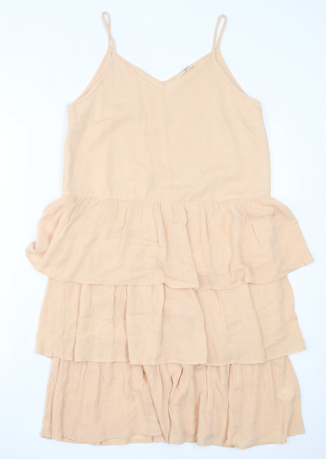 River Island Womens Beige Viscose A-Line Size 8 V-Neck Pullover