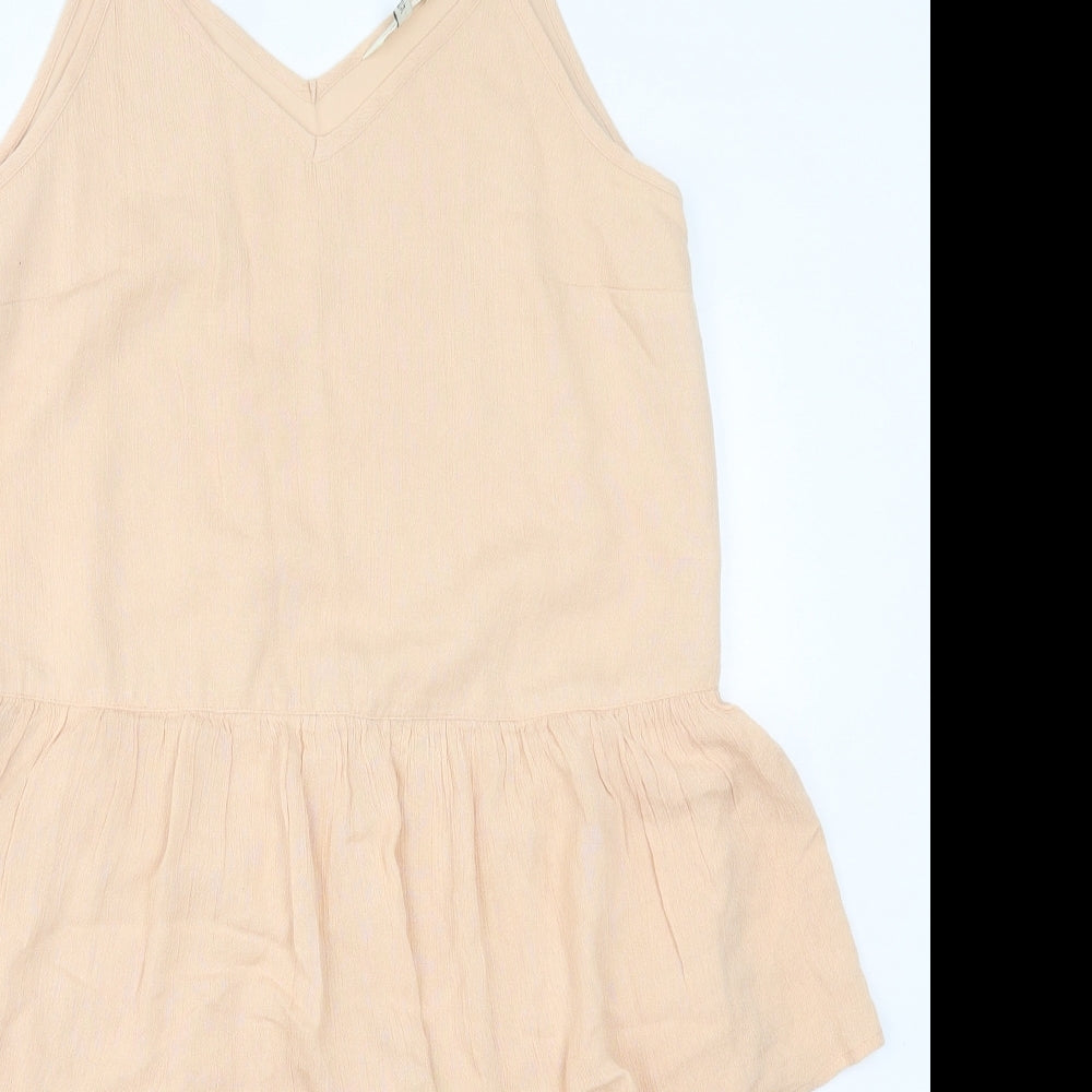 River Island Womens Beige Viscose A-Line Size 8 V-Neck Pullover