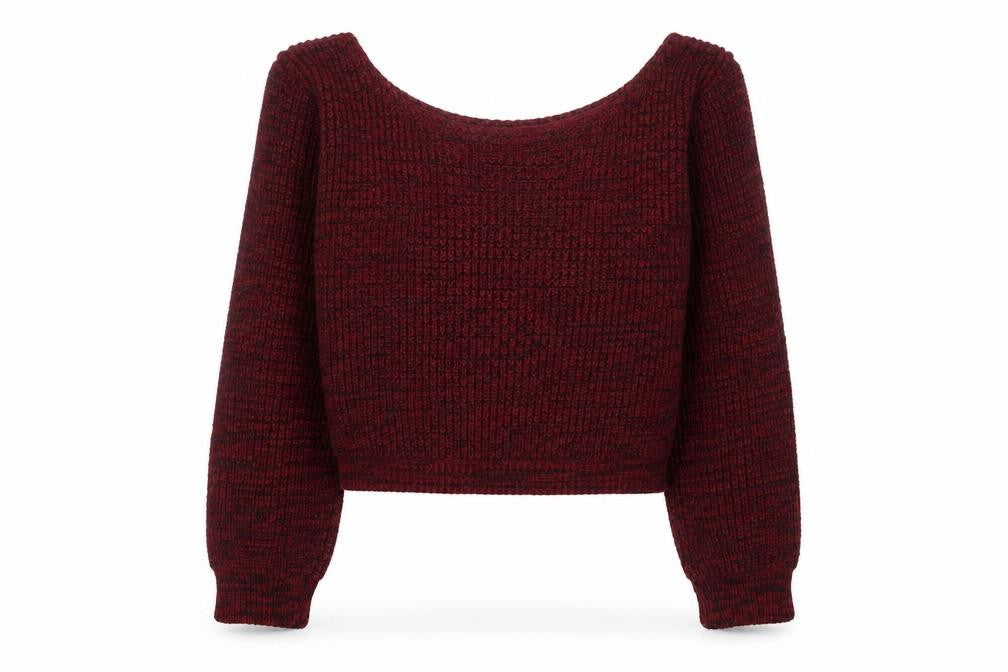 Boohoo Womens Red Boat Neck Acrylic Pullover Jumper Size S