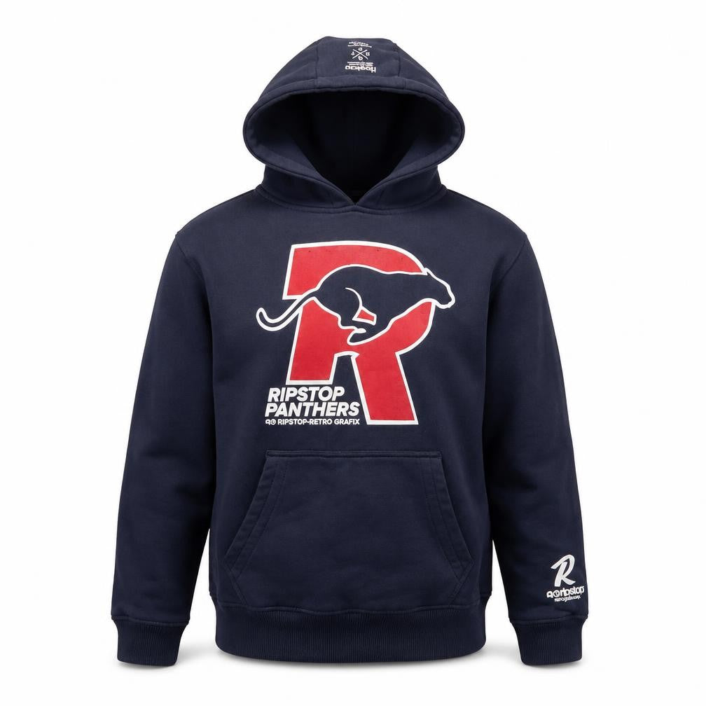 Ripstop Boys Blue Cotton Pullover Hoodie Size L Pullover