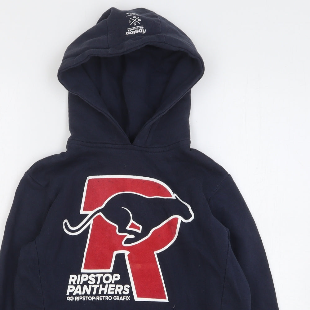 Ripstop Boys Blue Cotton Pullover Hoodie Size L Pullover