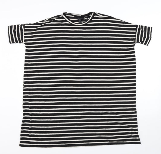 New Look Womens Multicoloured Striped Viscose T-Shirt Dress Size 8 Round Neck