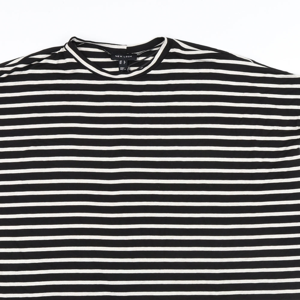 New Look Womens Multicoloured Striped Viscose T-Shirt Dress Size 8 Round Neck