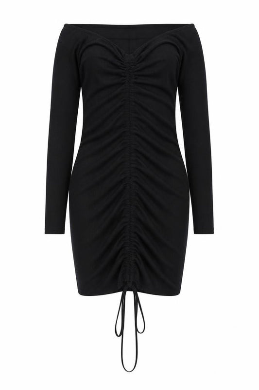 PRETTYLITTLETHING Womens Black Polyester Bodycon Size 12 Sweetheart Pullover