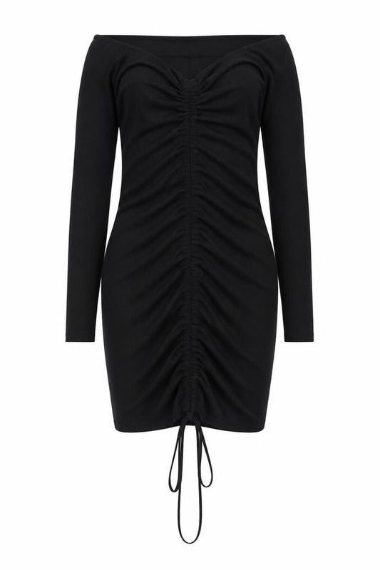 PRETTYLITTLETHING Womens Black Polyester Bodycon Size 12 Sweetheart Pullover