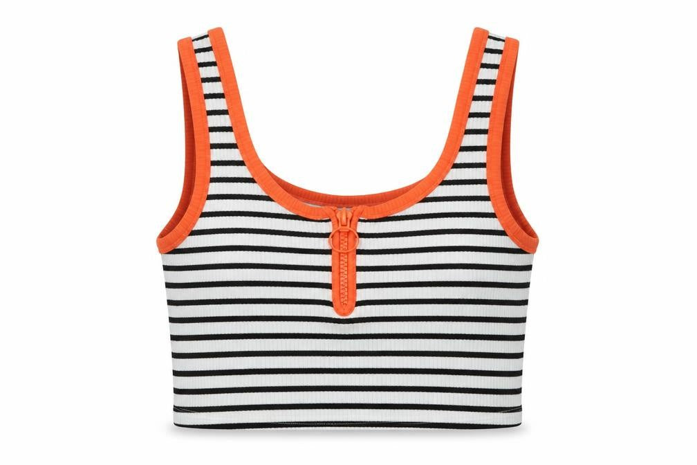 Primark Womens Multicoloured Striped Polyester Basic Tank Size S Round Neck