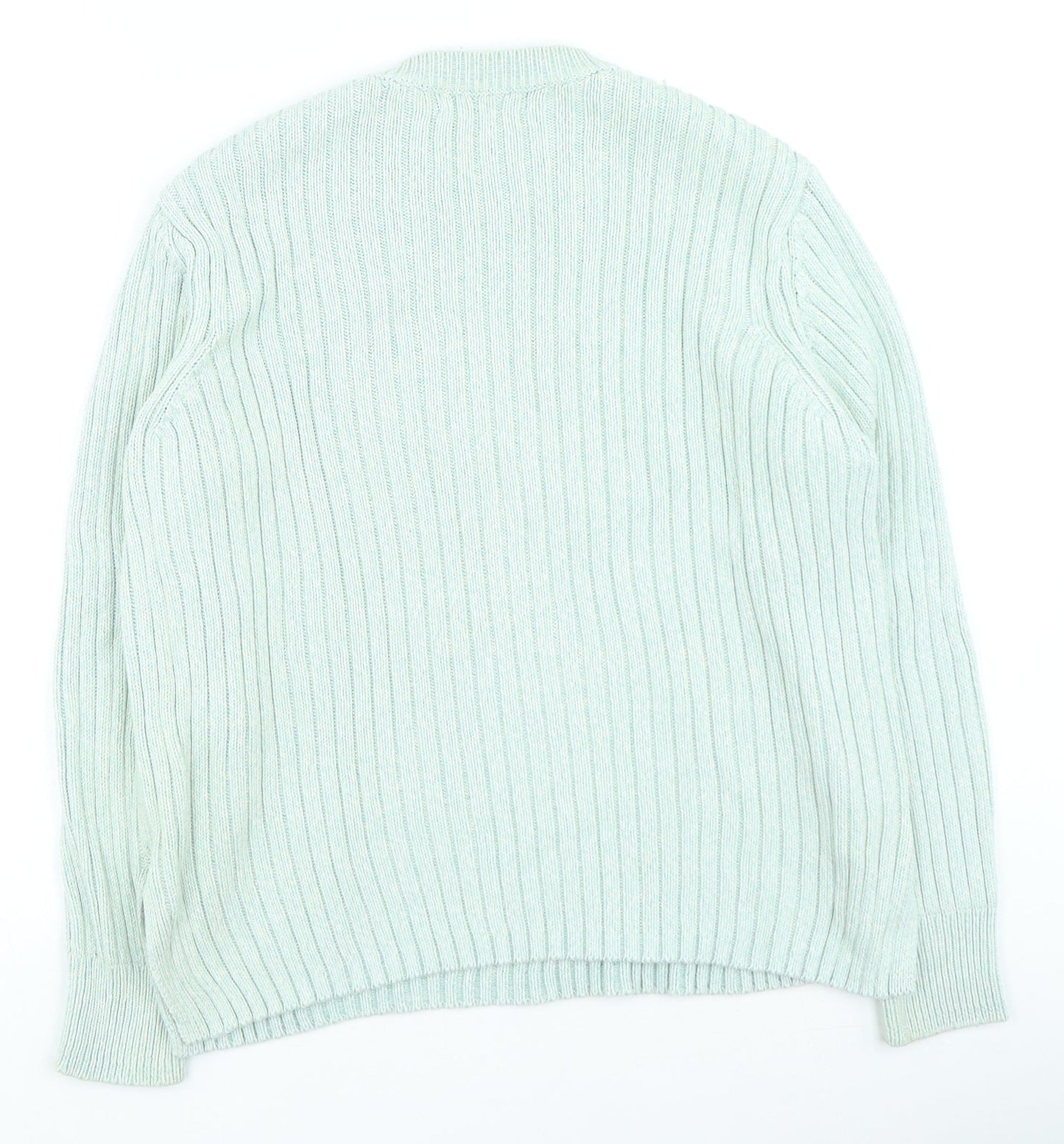 Marks and Spencer Womens Green Round Neck Polyester Pullover Jumper Size 14